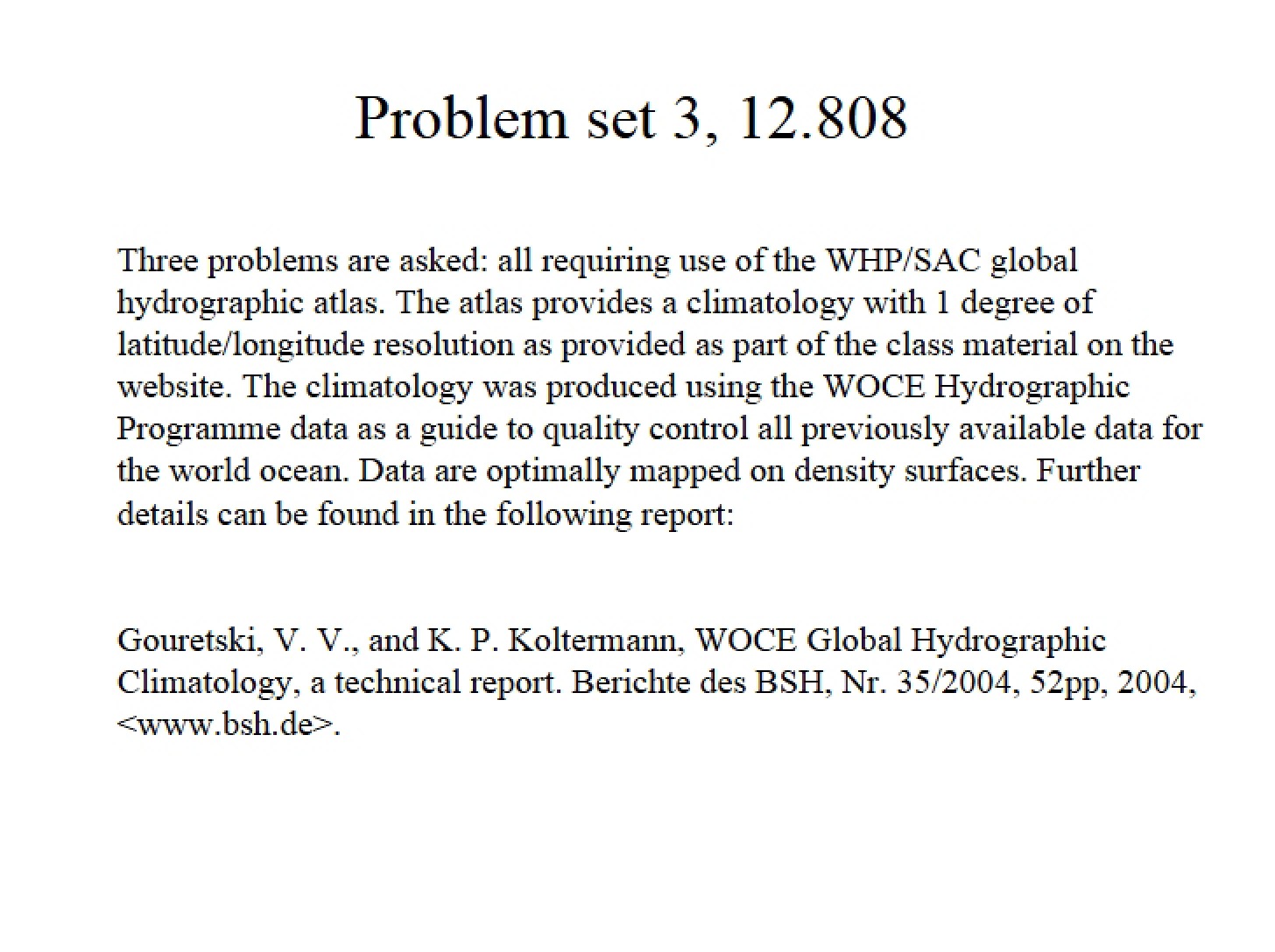Set 3 of Problems