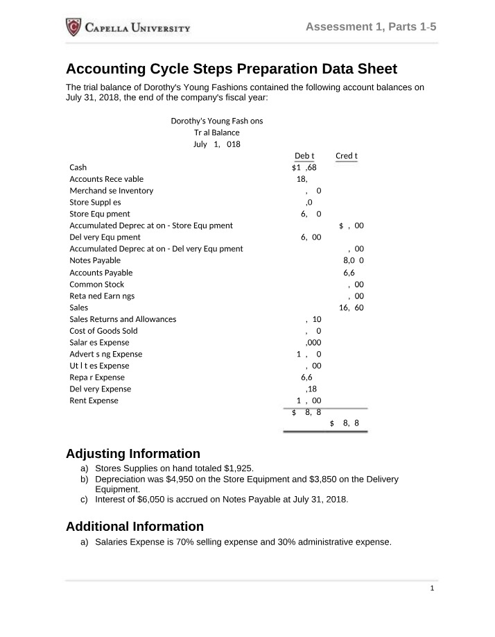 Adjusting Entries and Accounting Cycle Steps