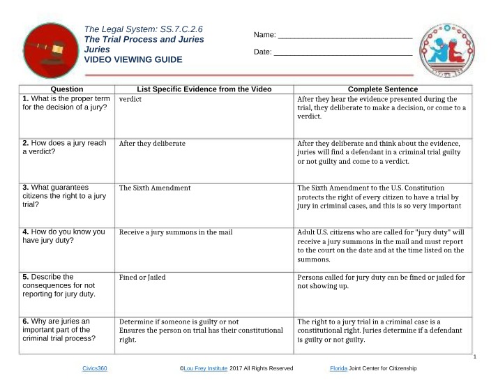 Juries Video Guide - 2-6