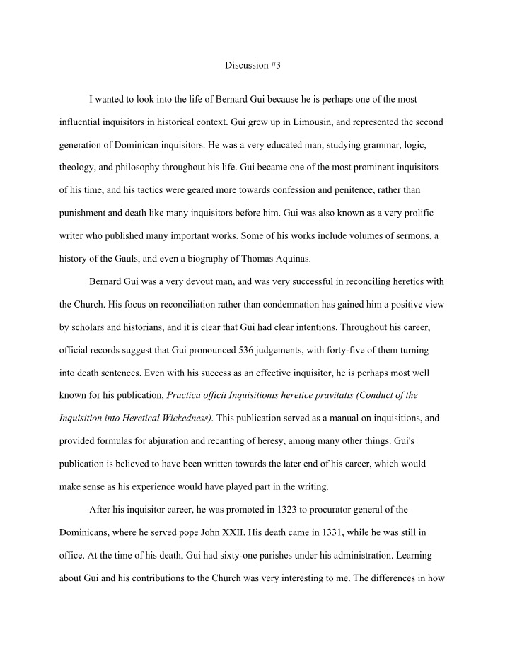 Life and Influence of Inquisitor Bernard Gui