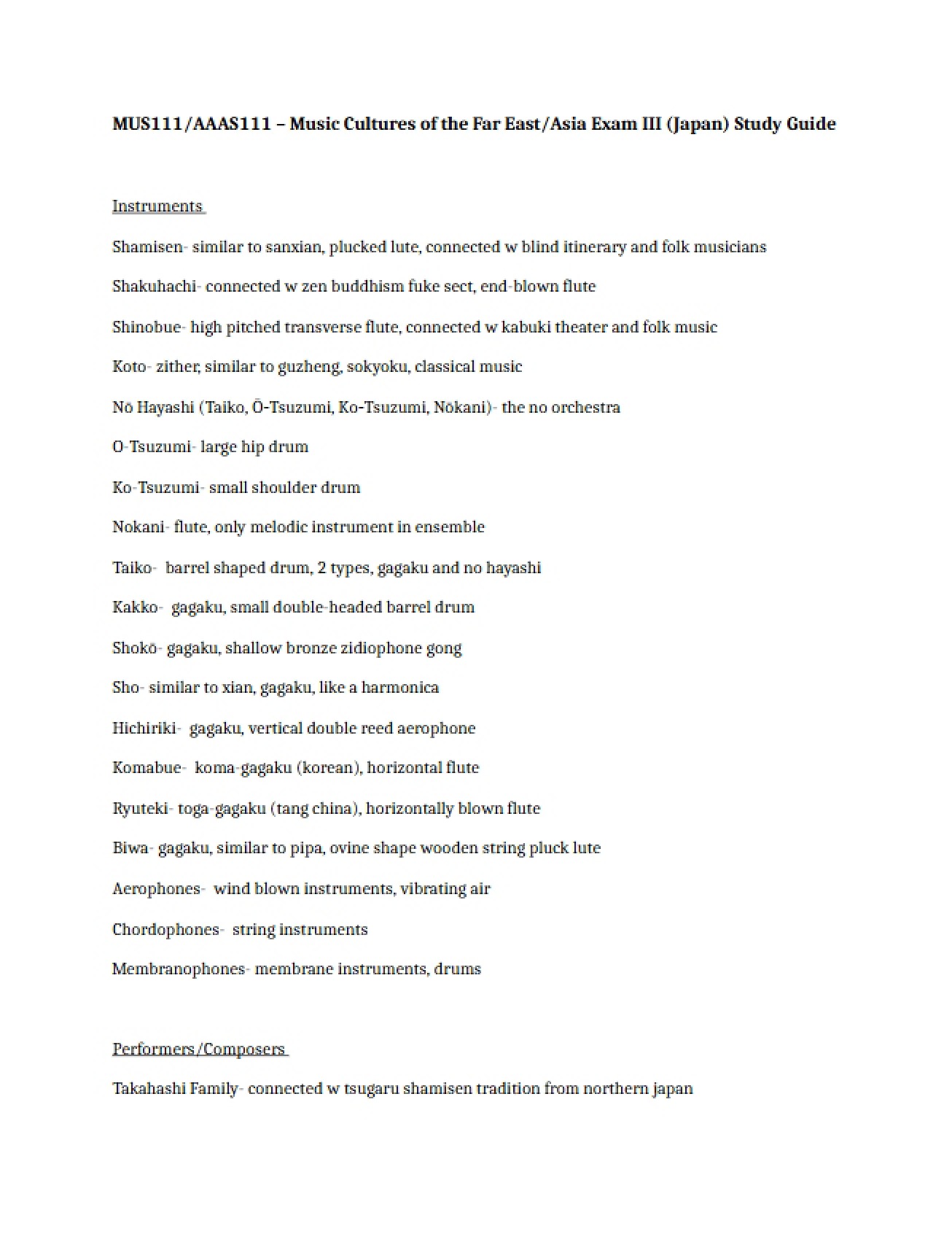Exam Three Review Japanese Musical Culture
