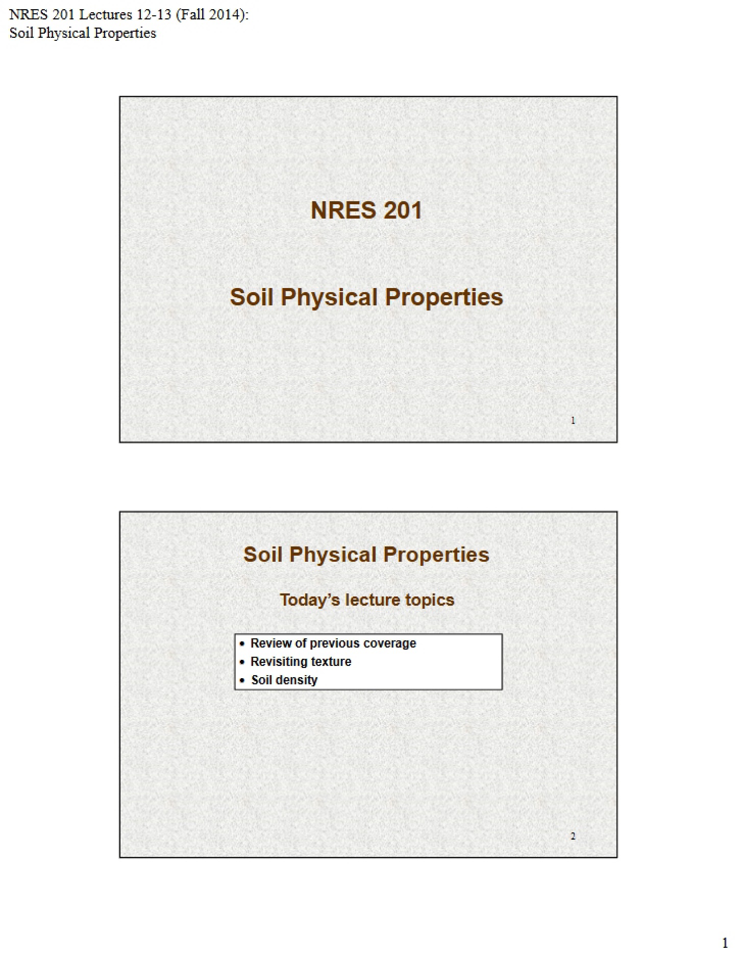 Handouts Physical Properties of Soil