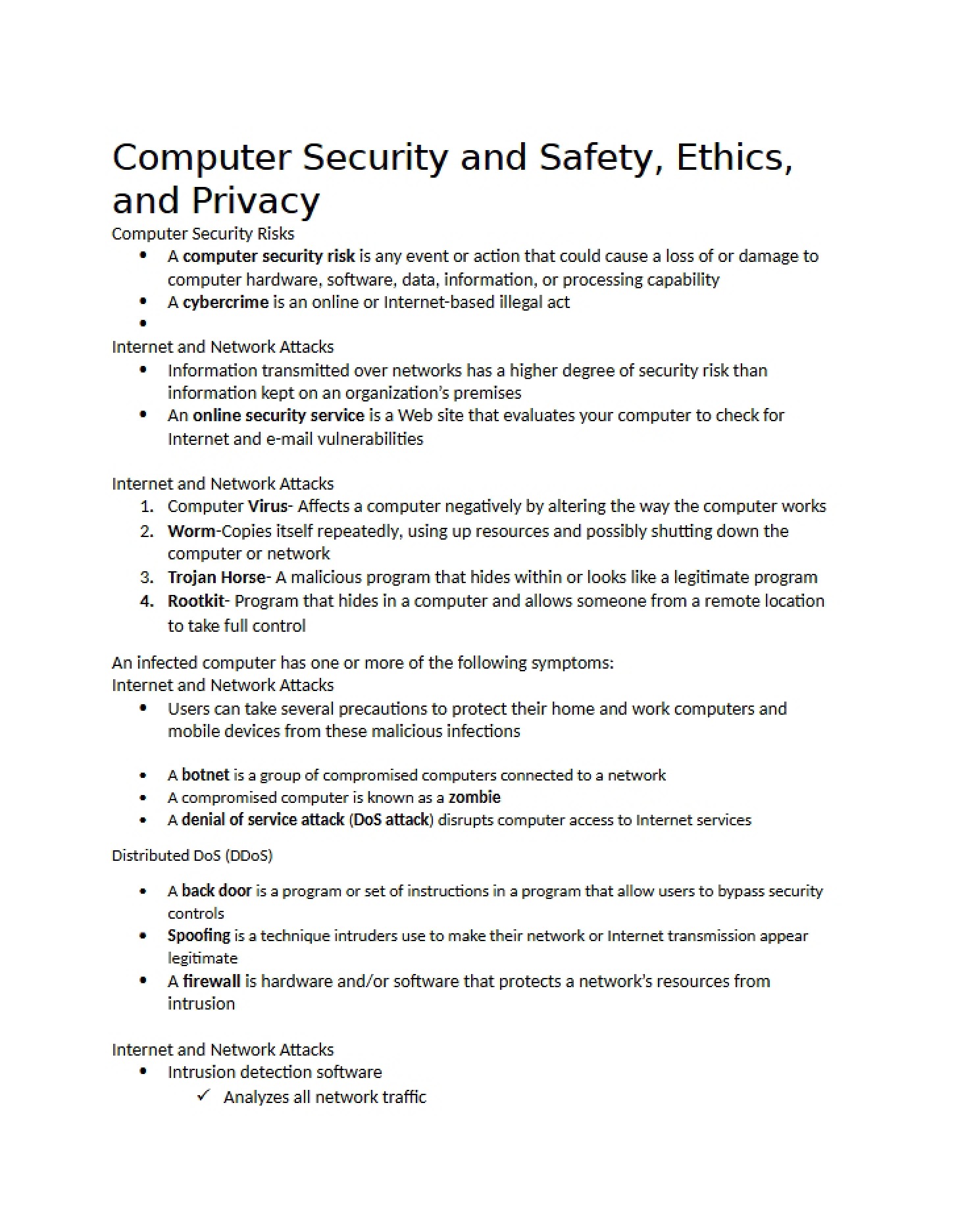 Safety and Security in Computing