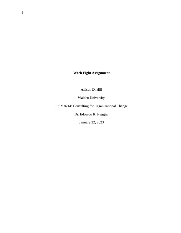 Week 8 Assignment by Hill