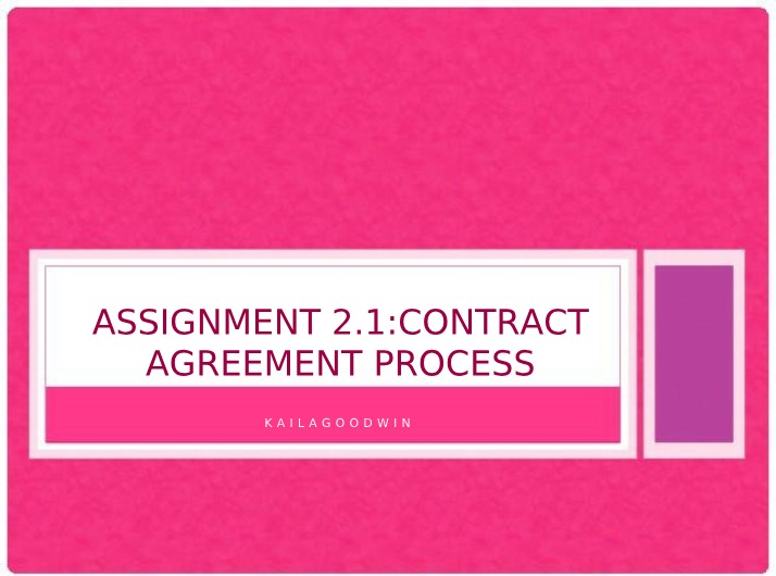 Contract Agreement Process (Assignment 2.1)
