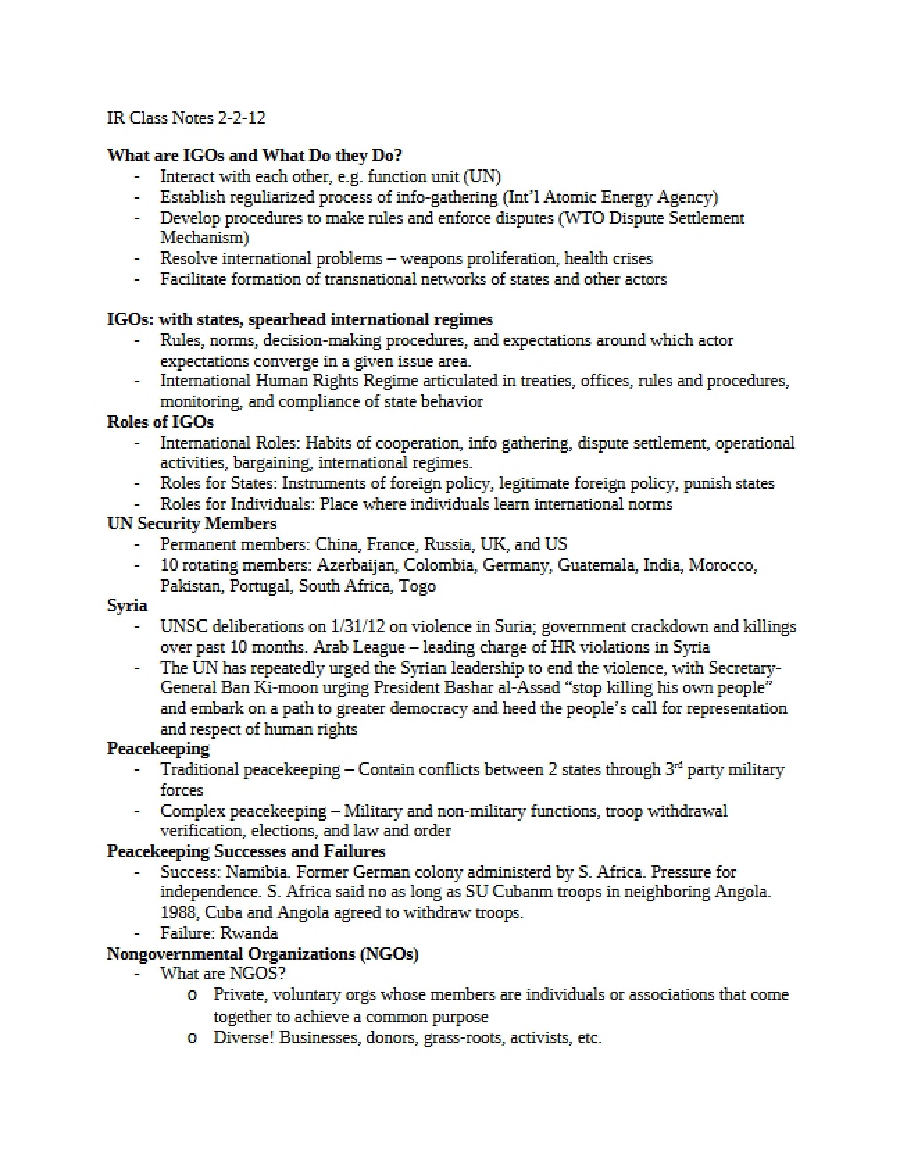 IR Exam Guide