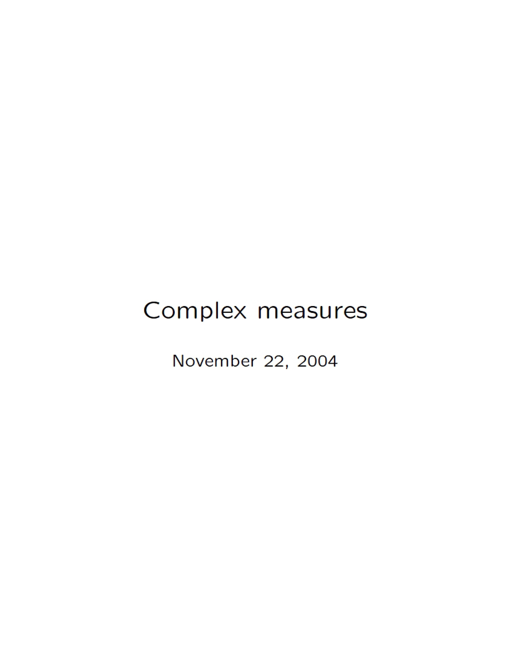 Measures Complex