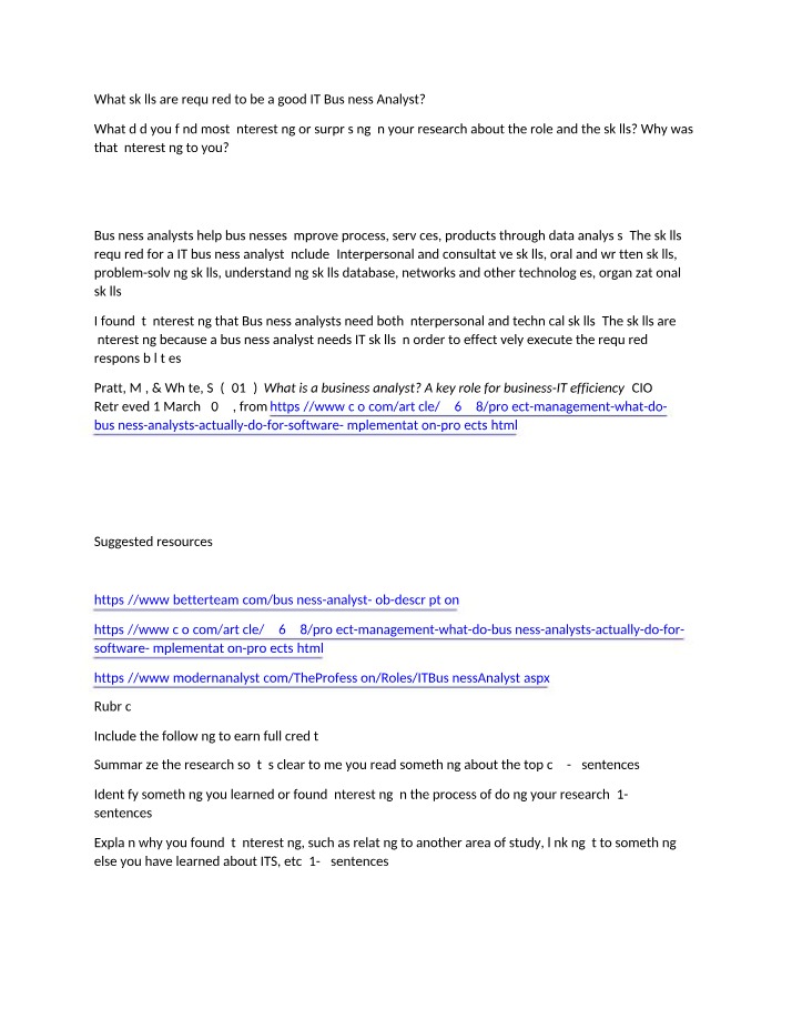 Discussion 2 - Skills Required for IT Business Analysts