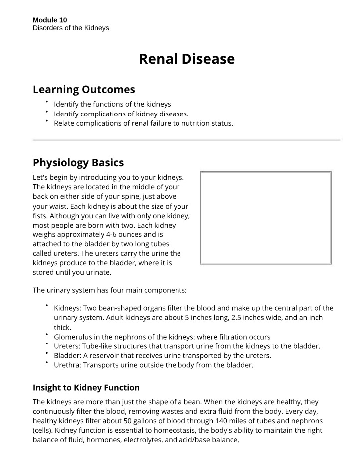 Functions and Complications of Kidney Disorders