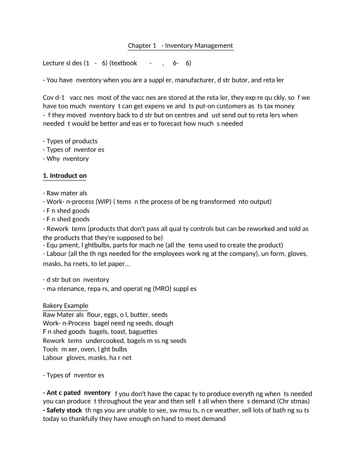 BMOS 3330 Week 3 Notes