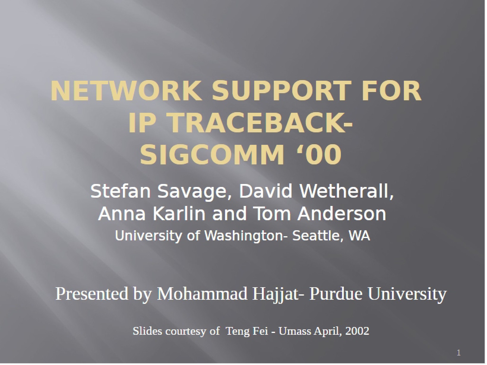 Internetworking Lecture Notes