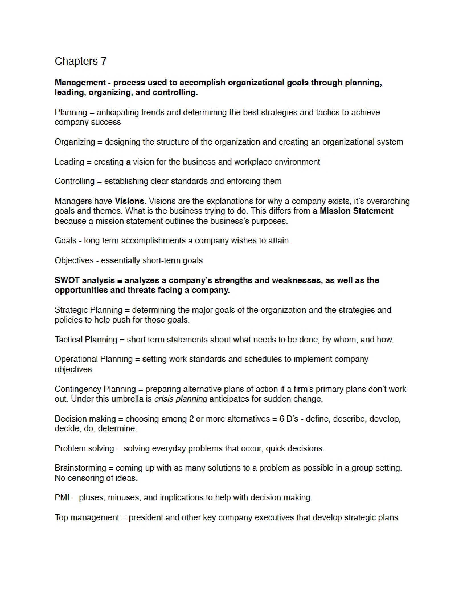 Business Value Chain - Chapter 7