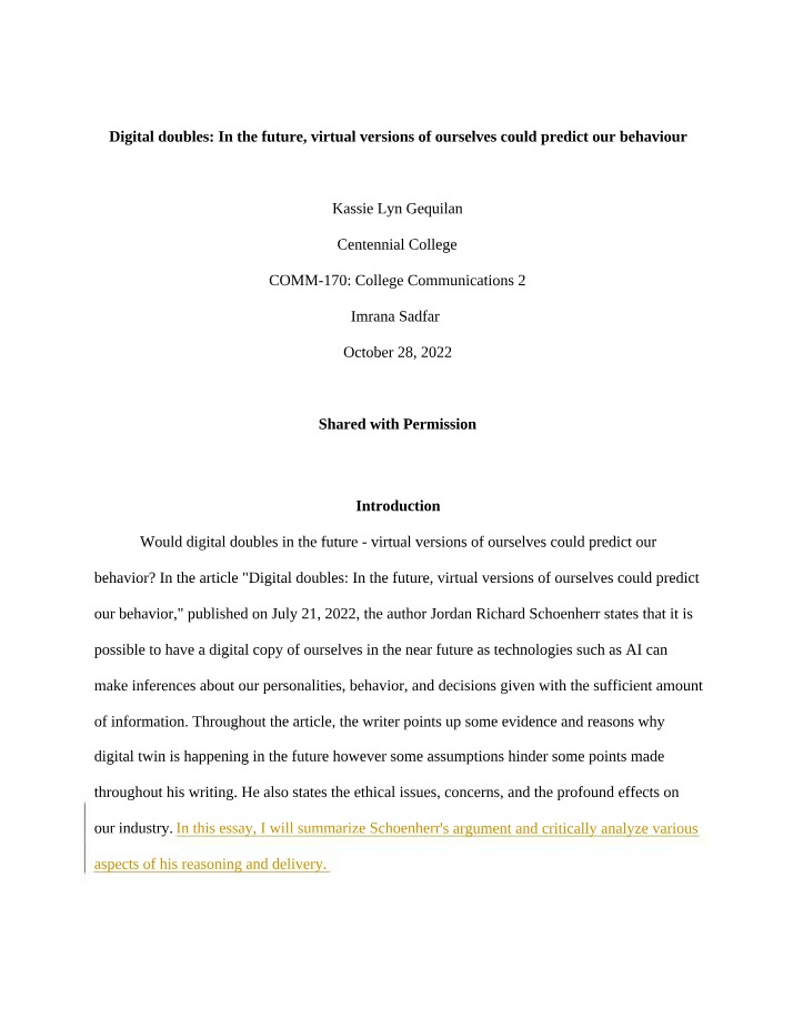 Predicting Behavior with Virtual Versions of Ourselves - Digital Doubles