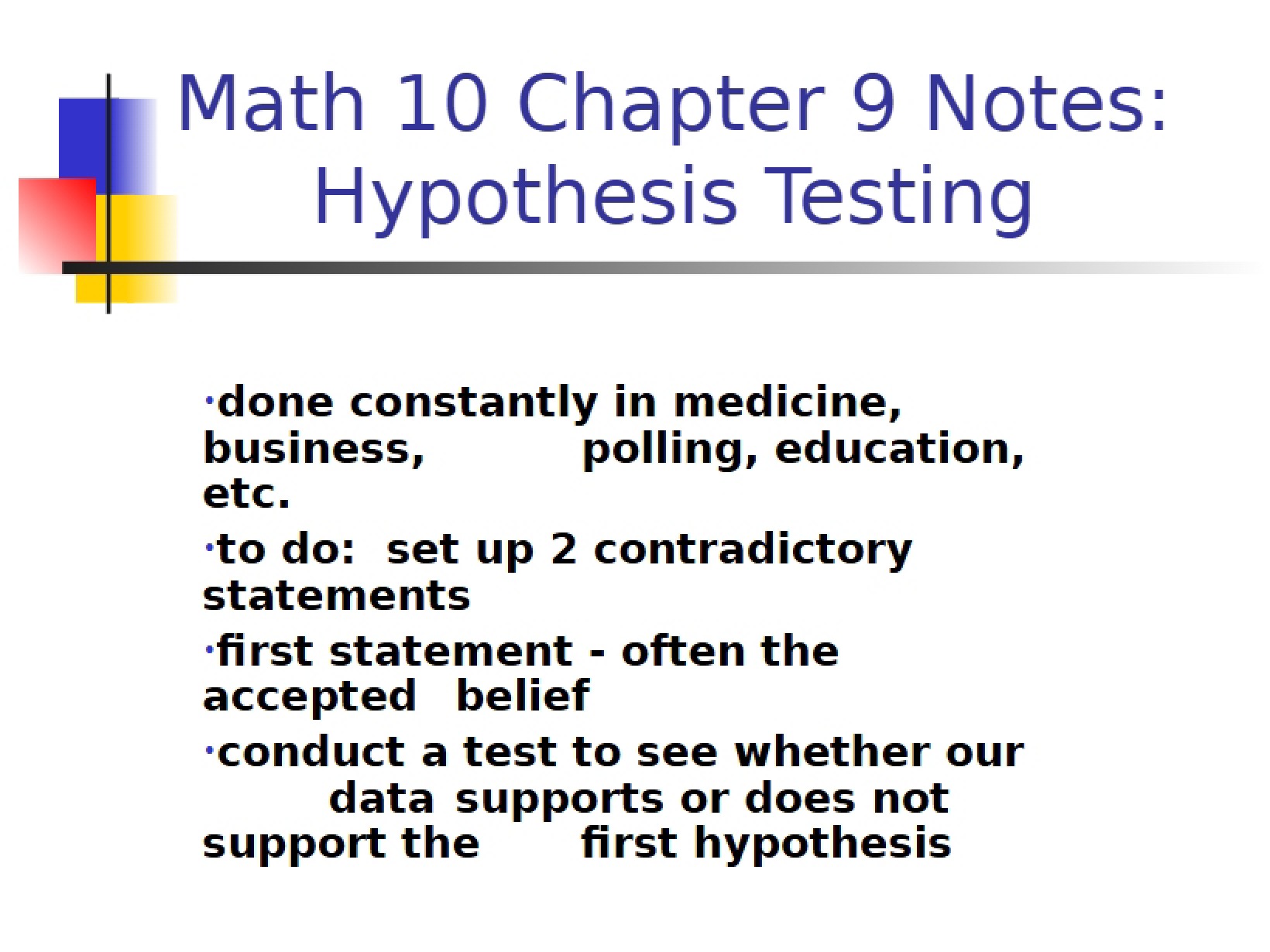 Notes on Chapter 9