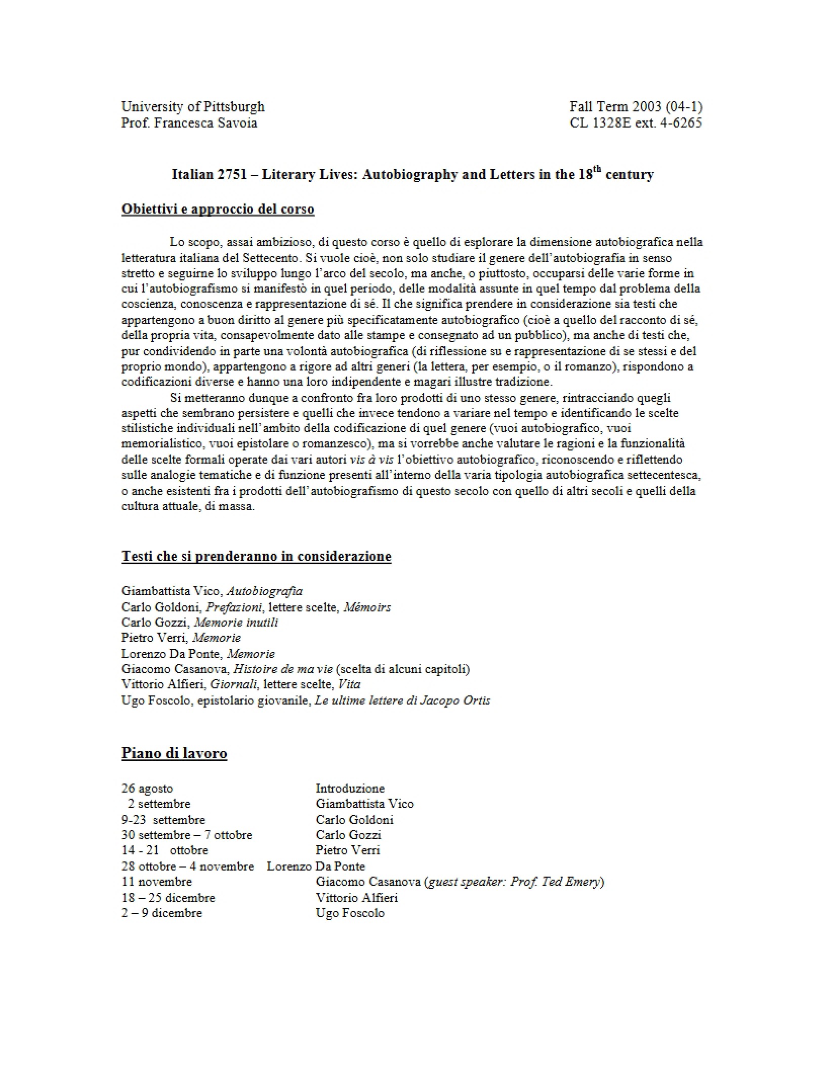 Literary Lives Syllabus