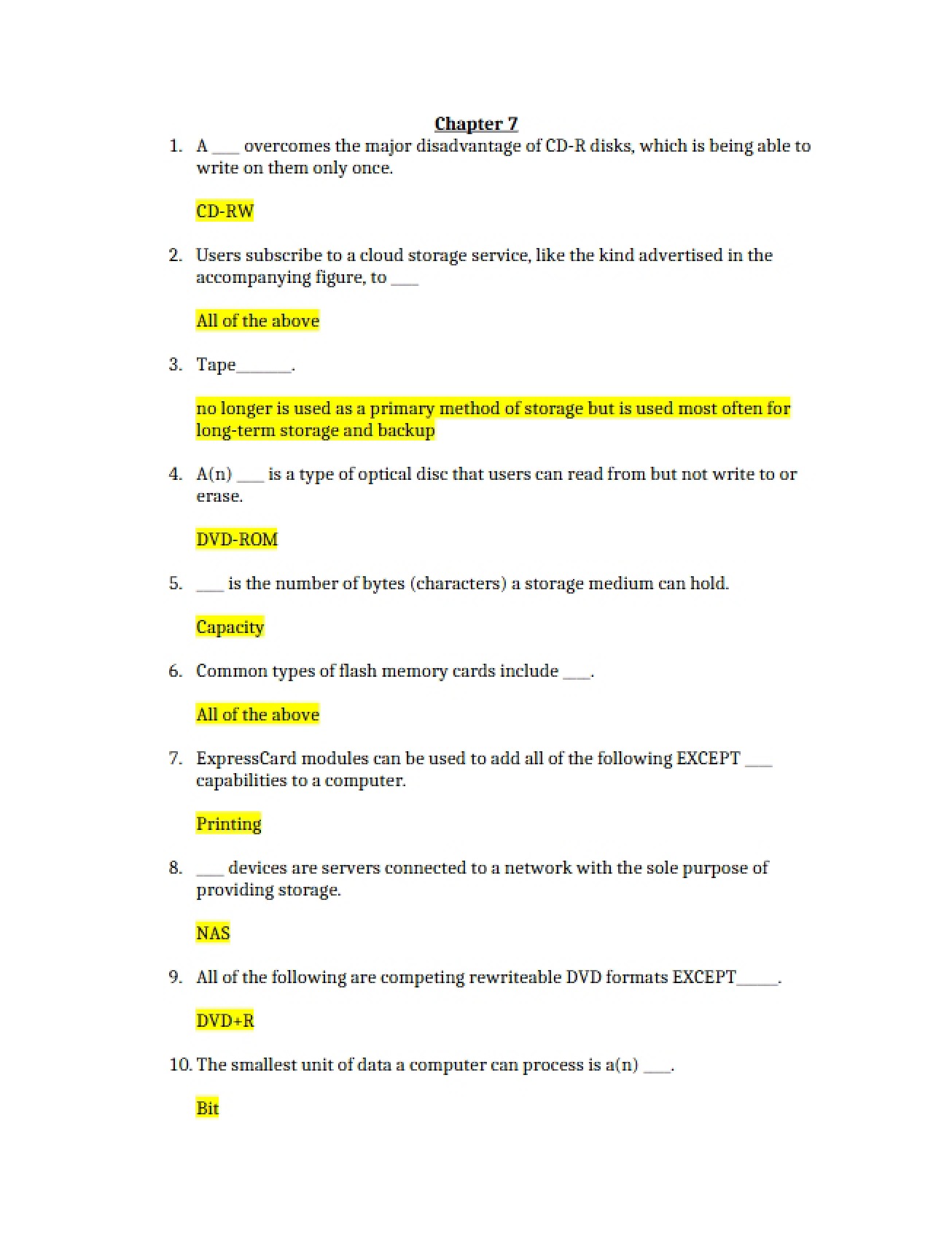 Resources for Chapter 7