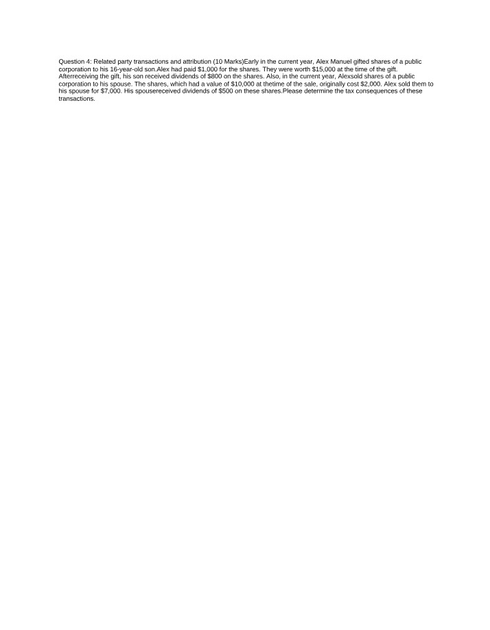 Tax Consequences of Attribution and Related Party Transactions
