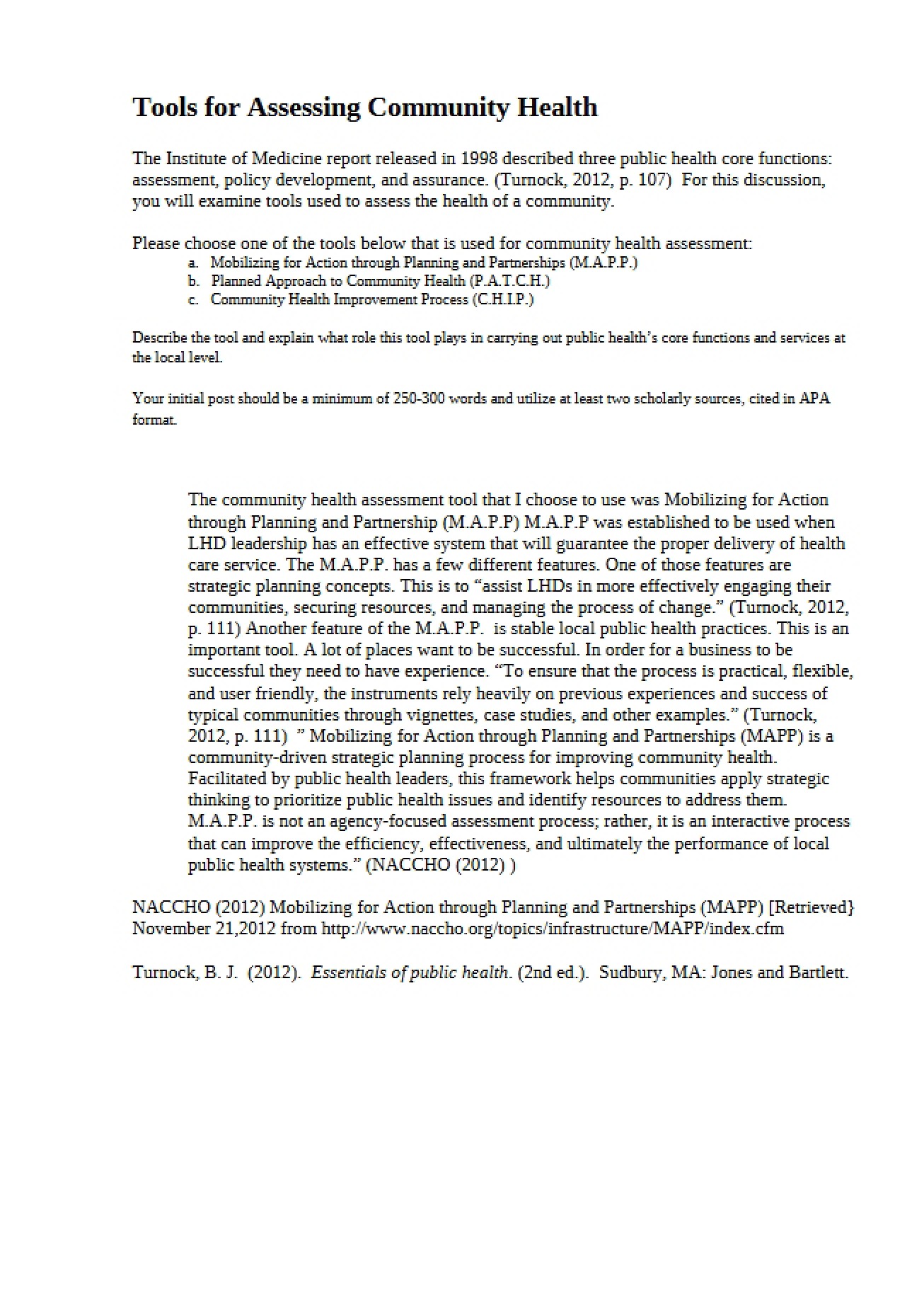 Community Health Assessment Tools