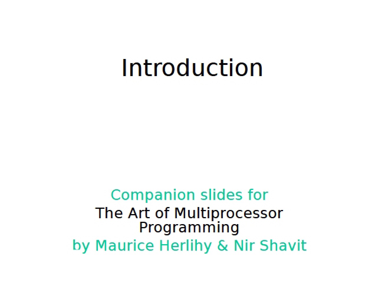 Multiprocessor Programming Art