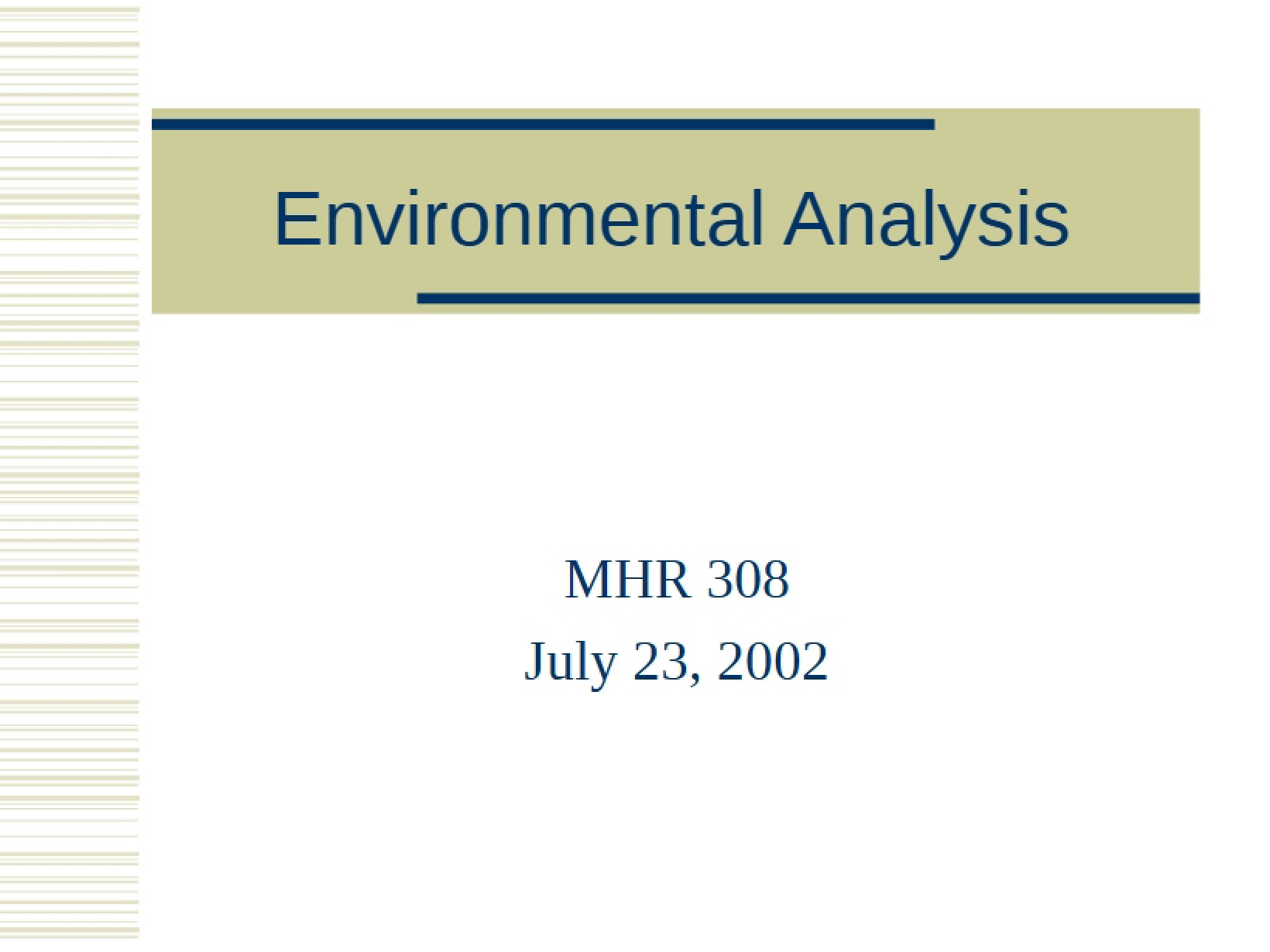 Analysis of Environment
