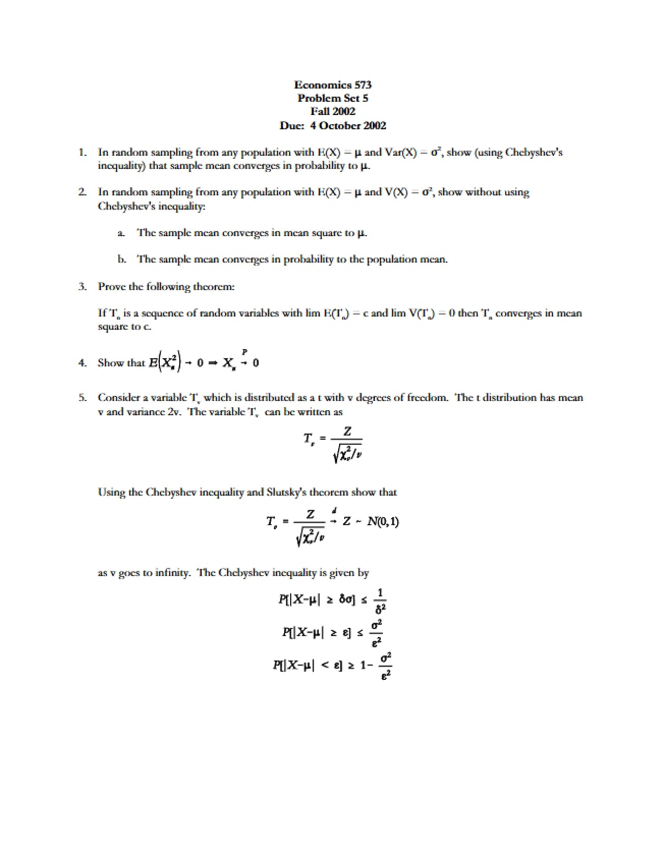 General Lecture from the Econometrics I Course