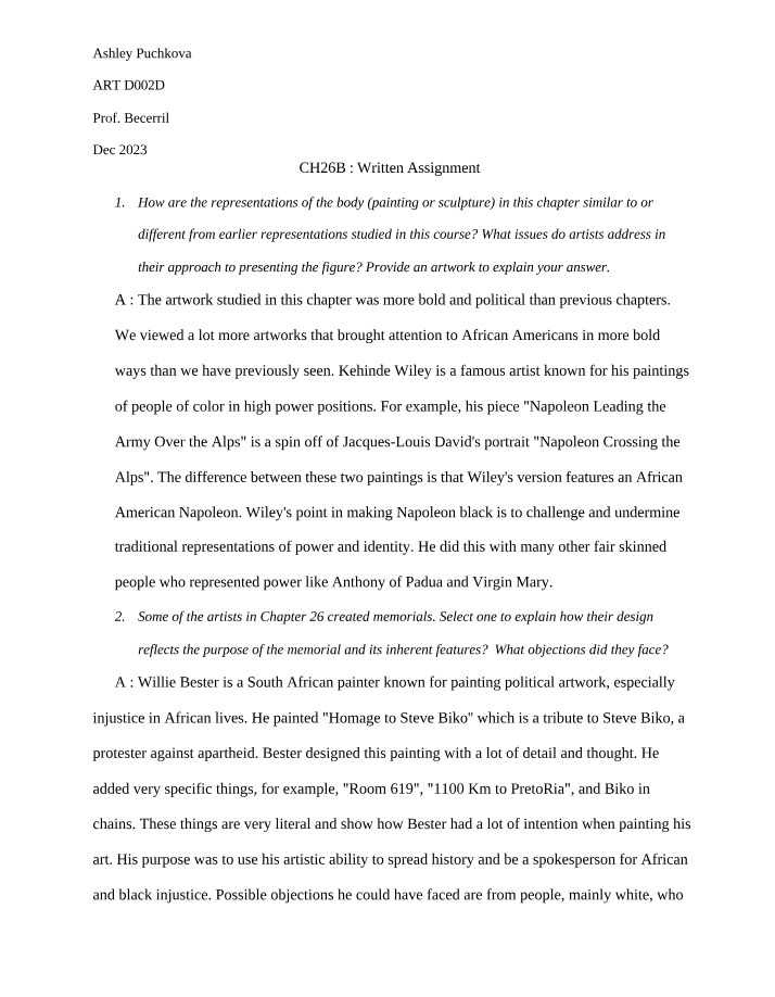 Written Assignment for CH26B