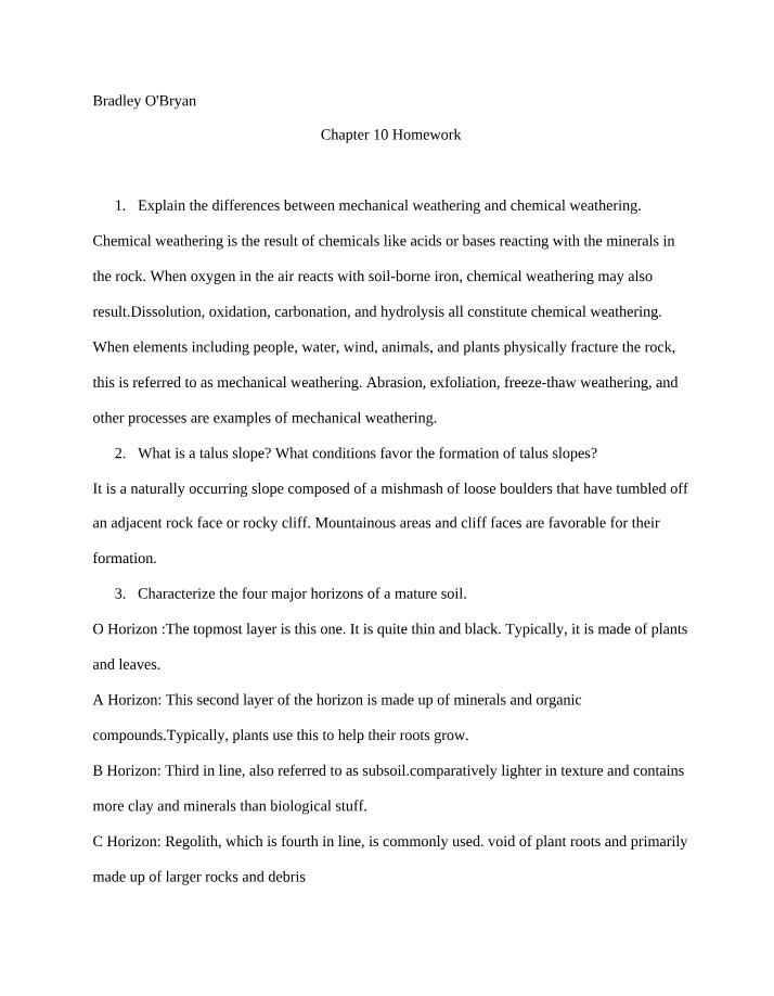 Mechanical vs. Chemical Weathering