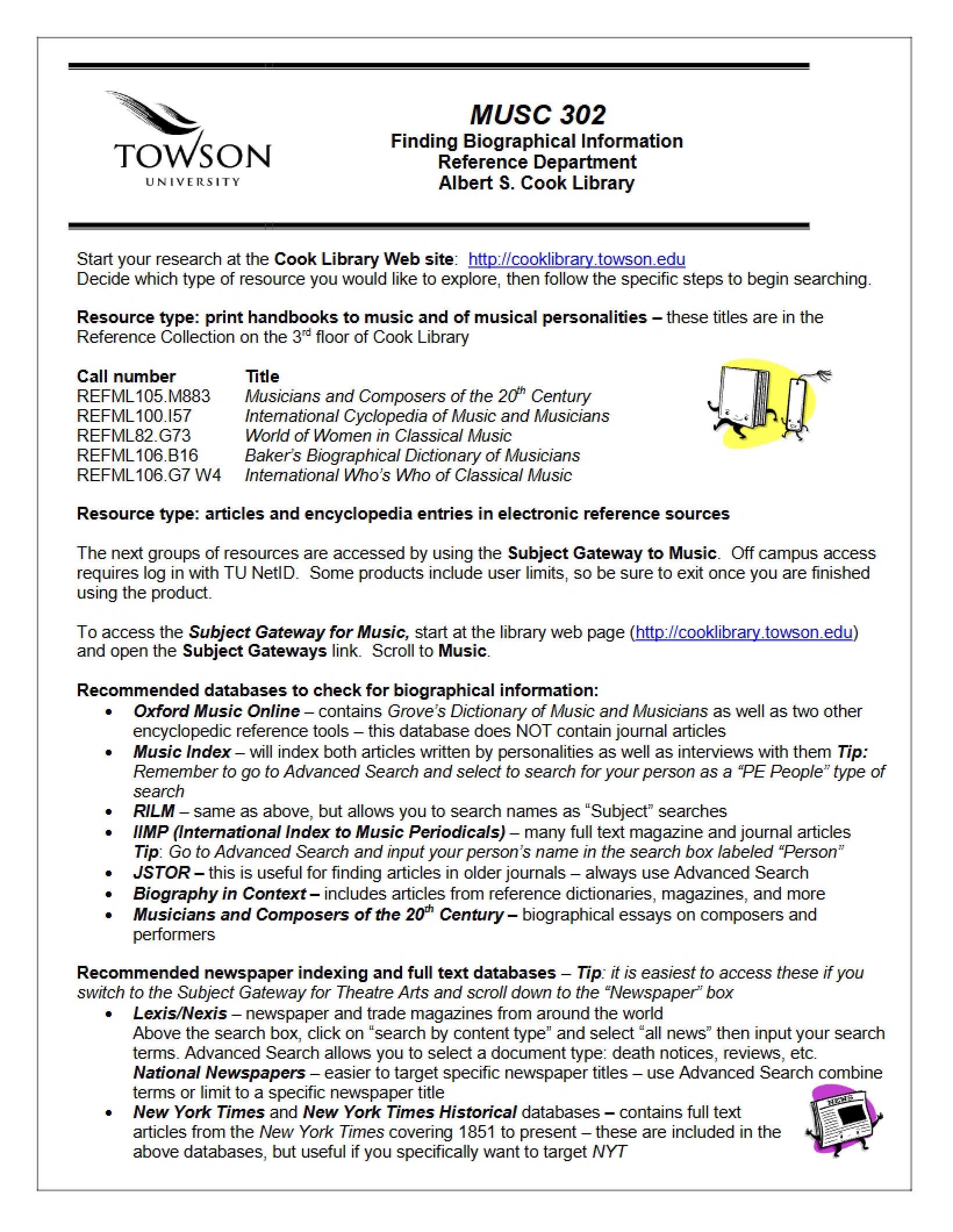 Reference Department Biographical Info Search