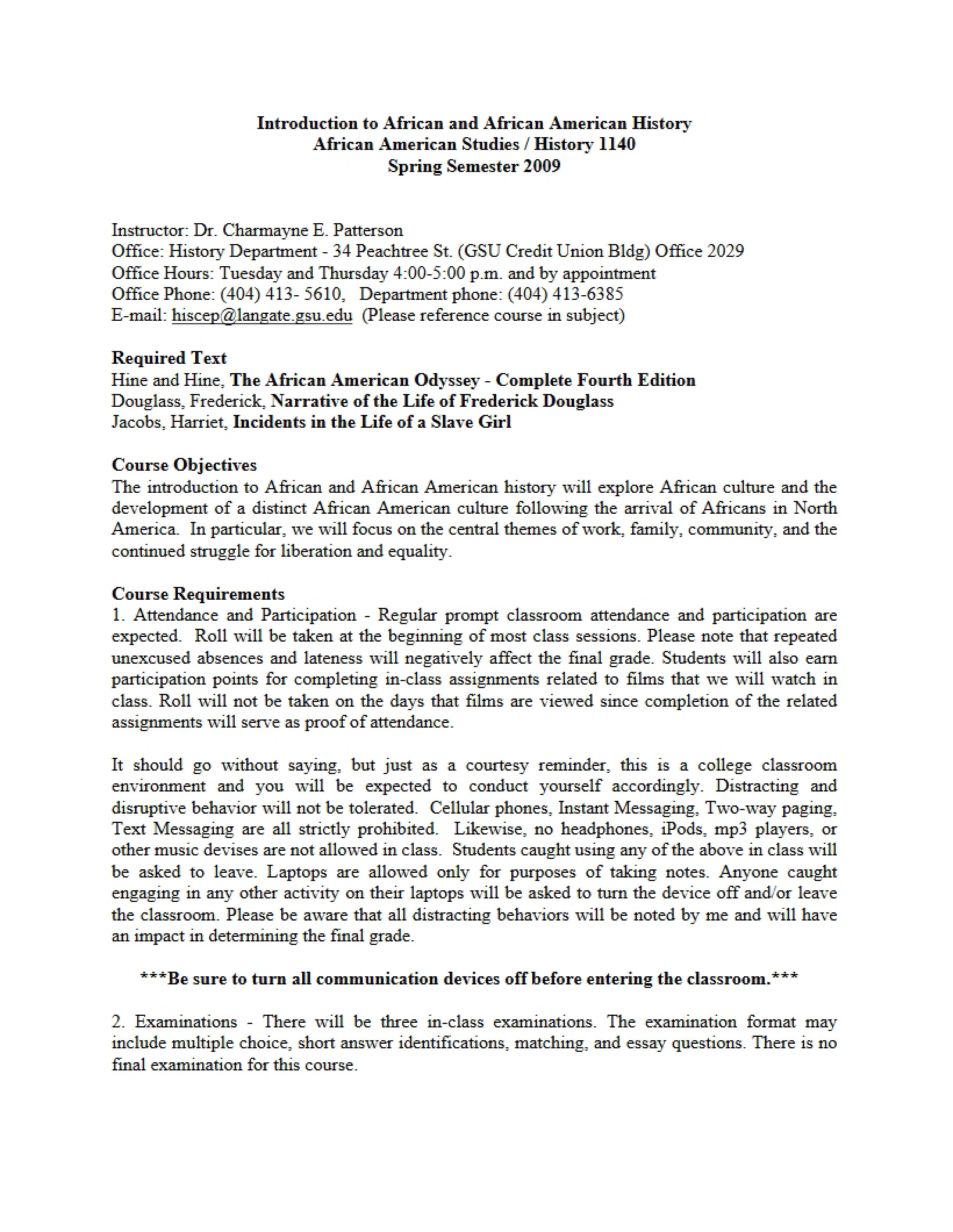 Patterson Syllabus 1140