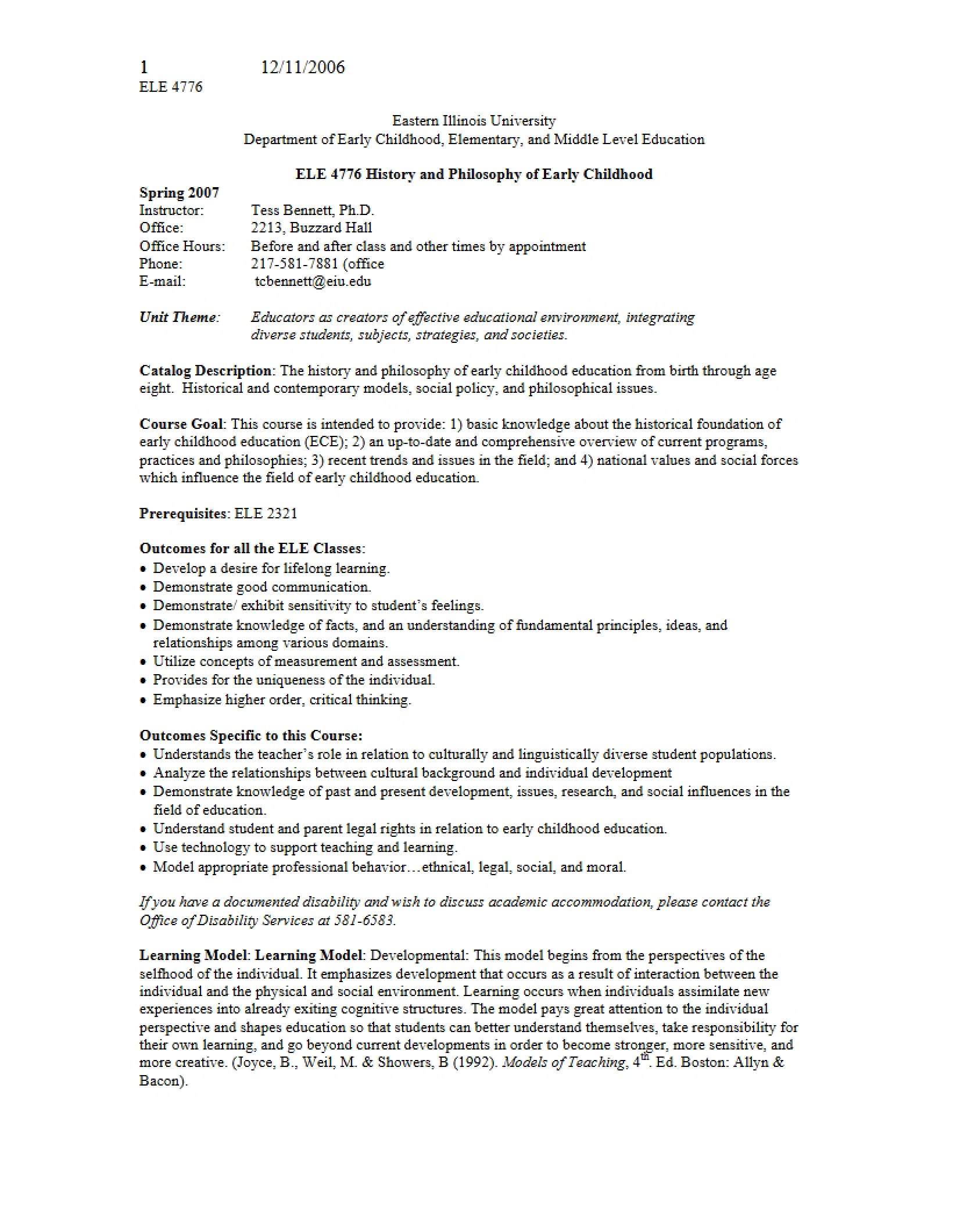 Syllabus - 5 Pages