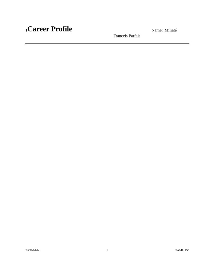 Child Development Specialist Career Profile
