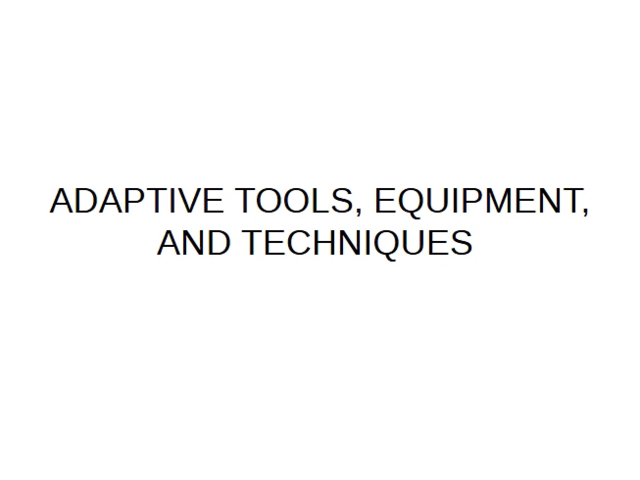 Introduction to Adaptive Tools in Sociohorticulture