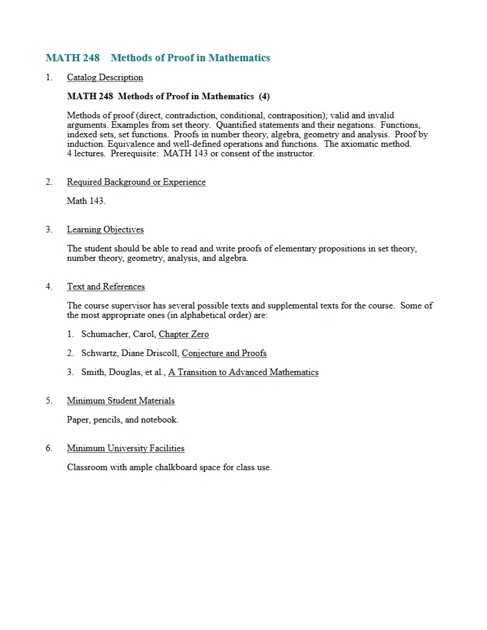 Proof Methods Description