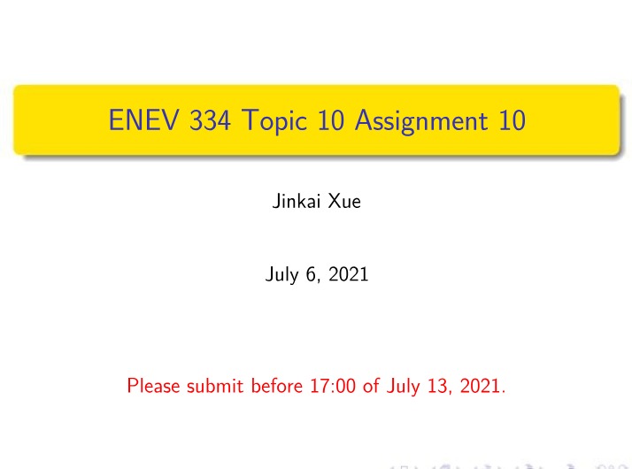 Calculus Assignment 10