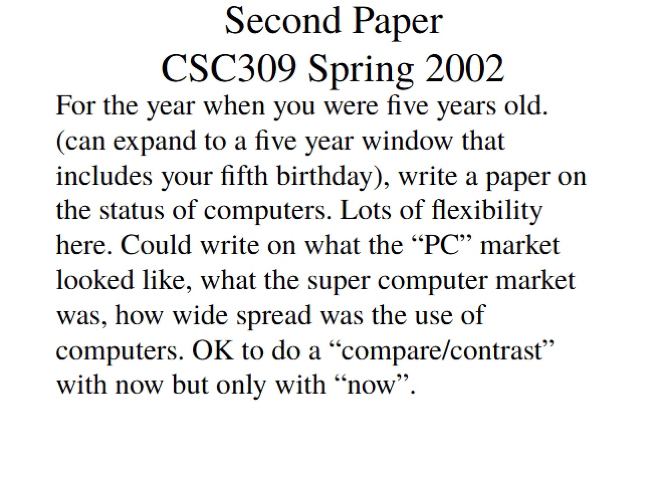 Second Paper for Computers and Society