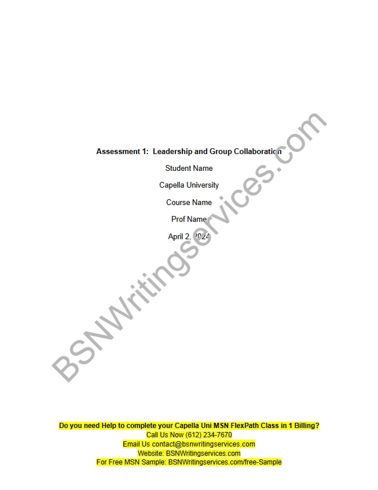 Group Collaboration and Leadership (Assessment 1) - 5 Pages