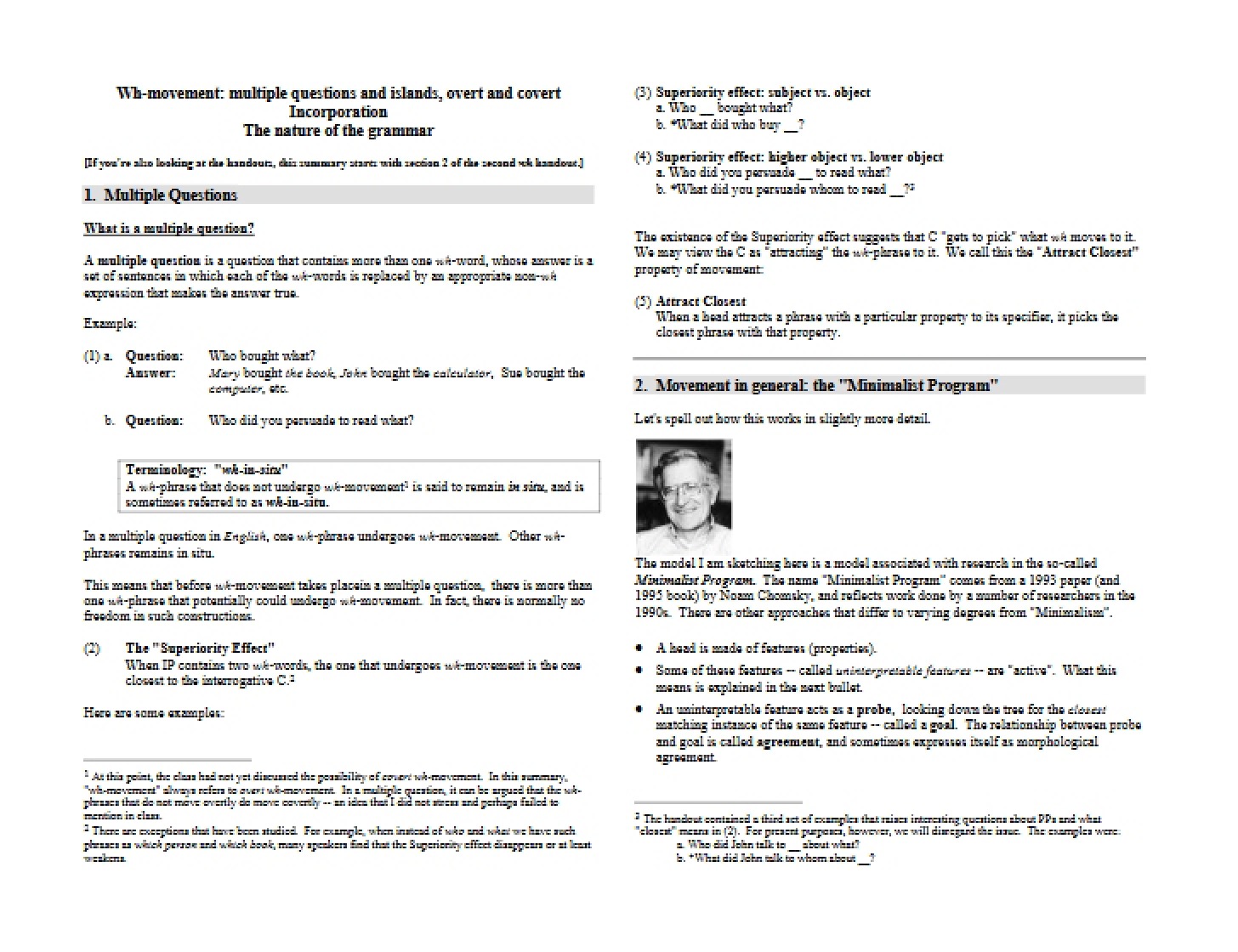 Syntax Notes