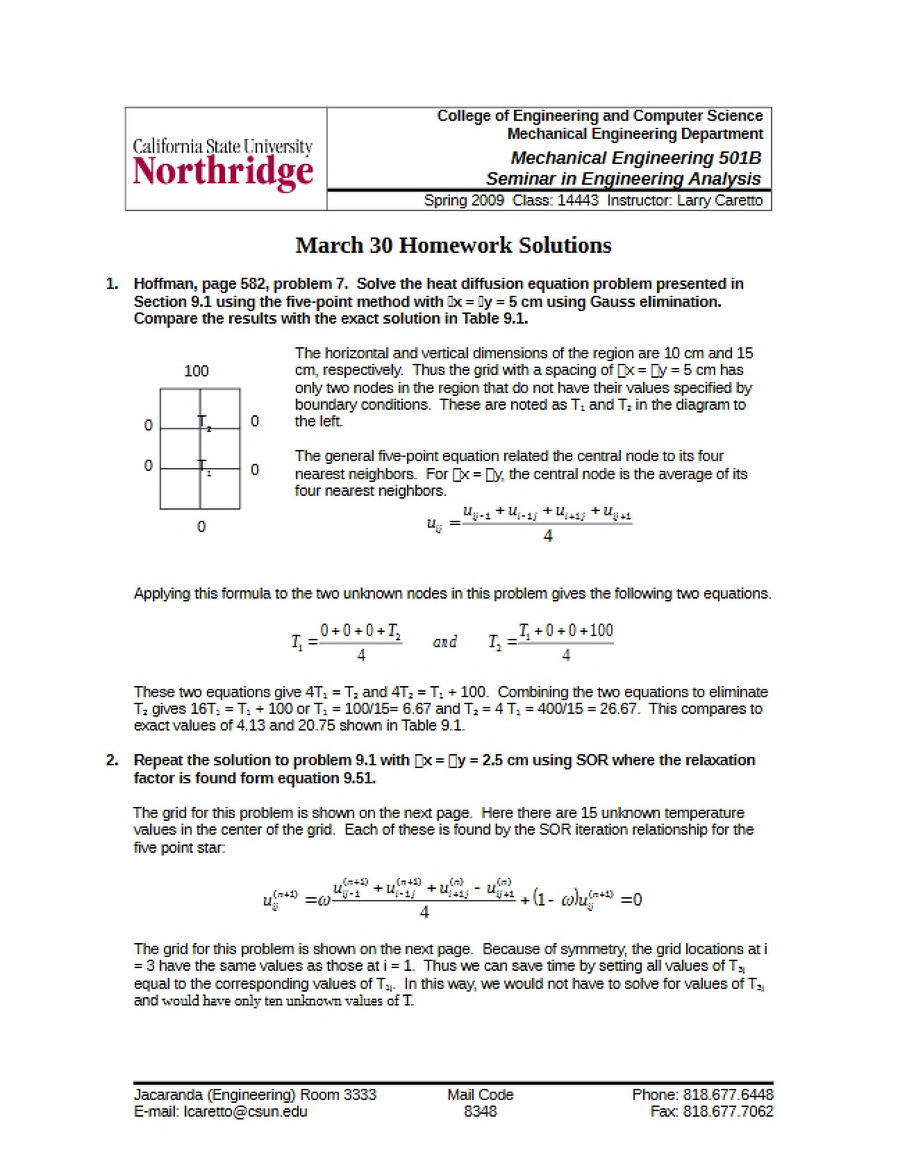 Engineering Analysis B Homework Solutions (v2)