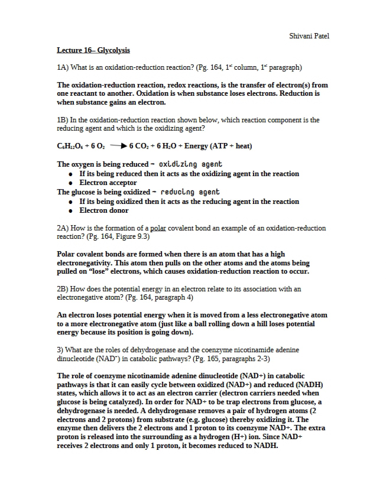 Sixteenth Lecture An Introduction to the Process of Glycolysis