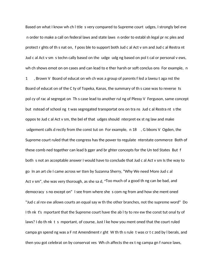 Analysis of Judicial Activism vs. Judicial Restraint