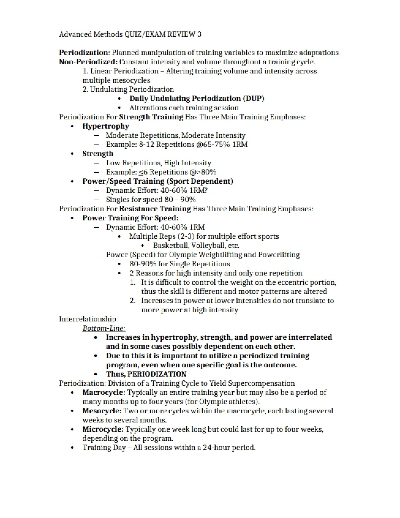 Third Exam Review Material