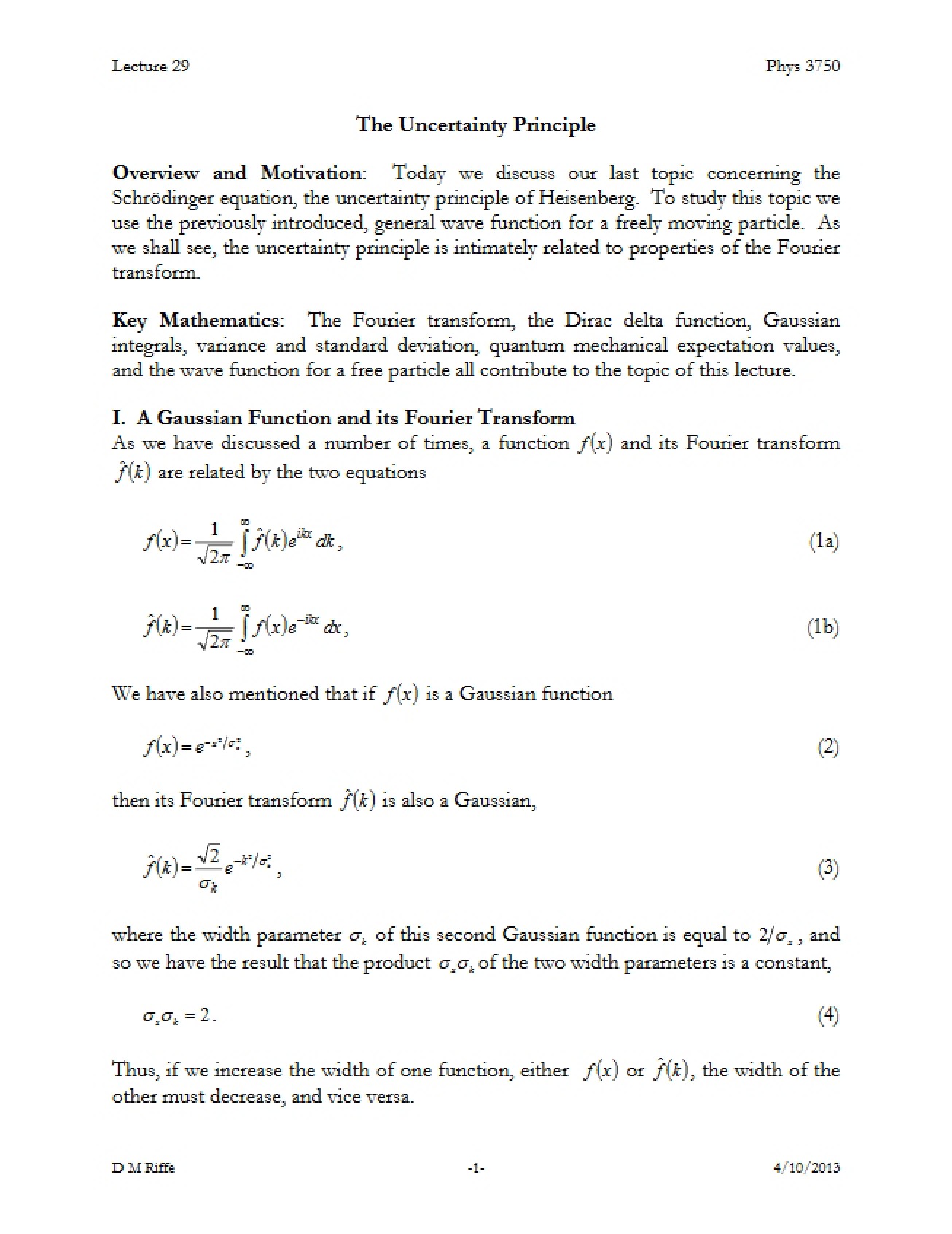 Principle of Uncertainty