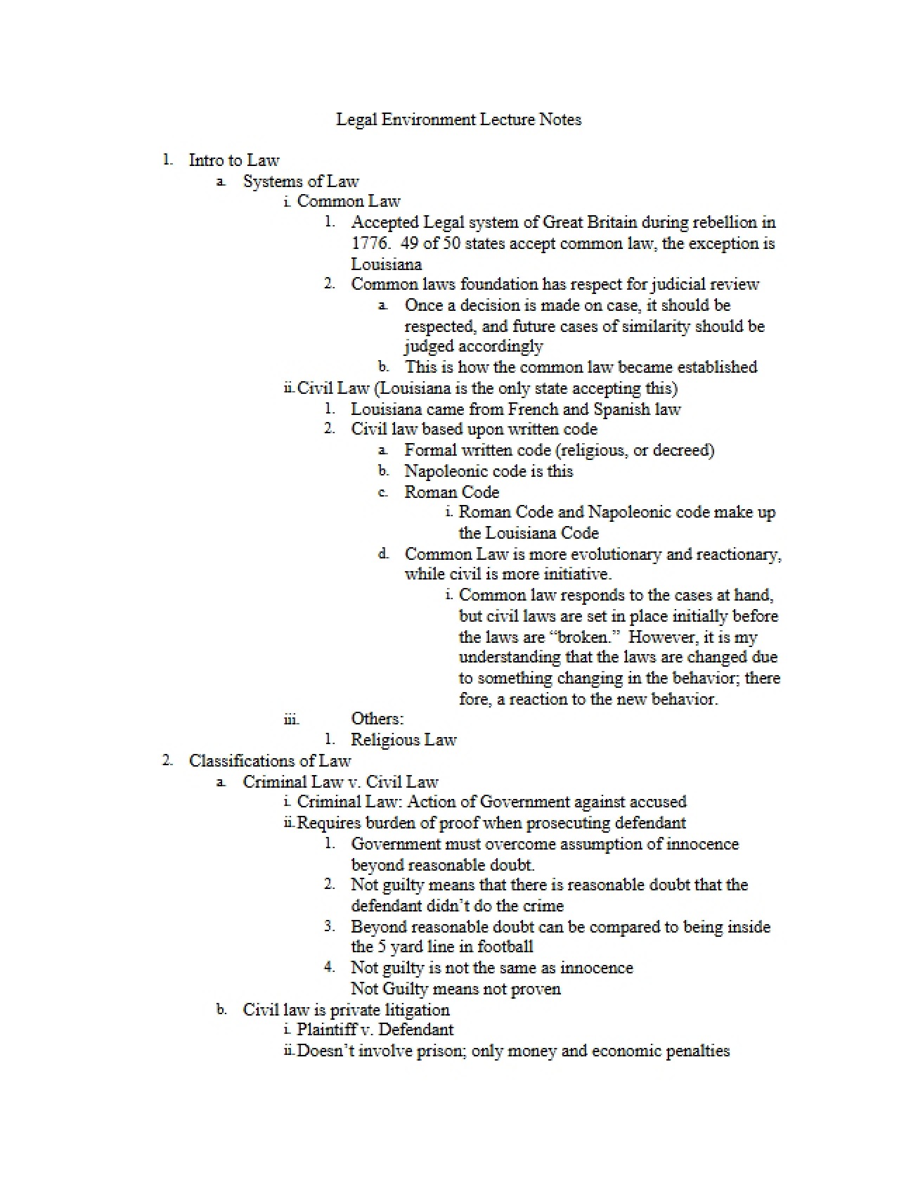 Unit One of Business Law