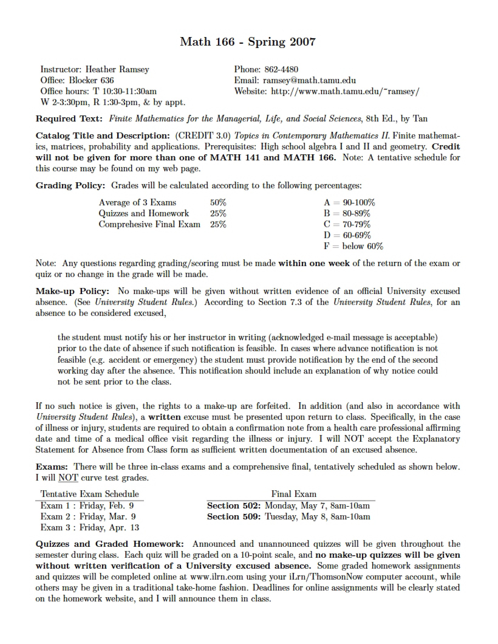 Course Syllabus