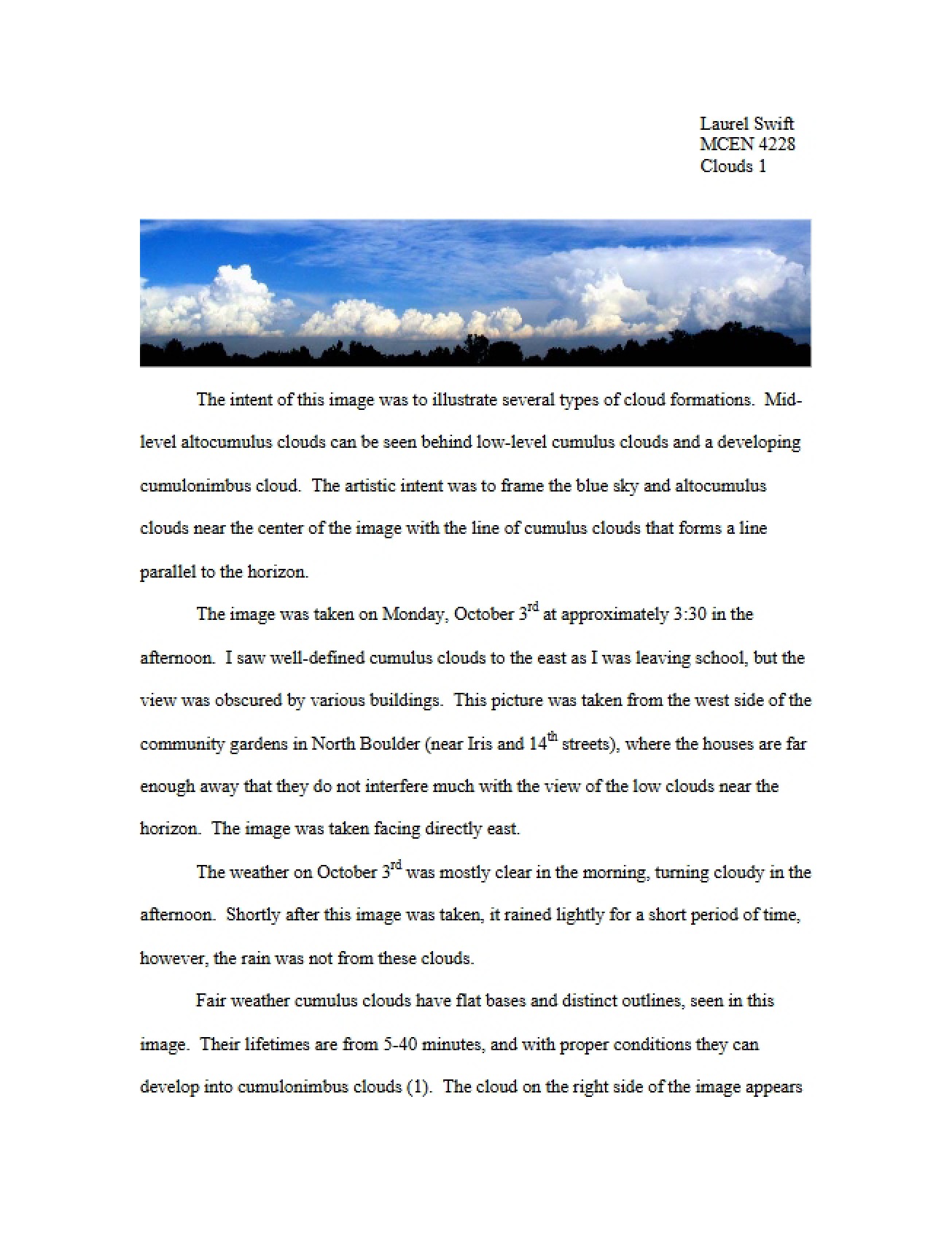 Clouds Lecture One (First Instance)
