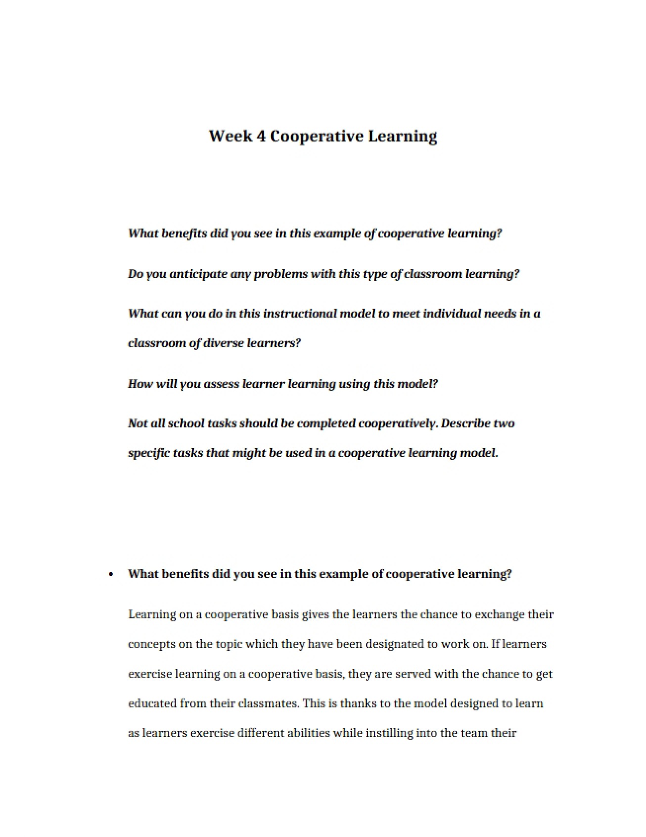 Learning Cooperatively