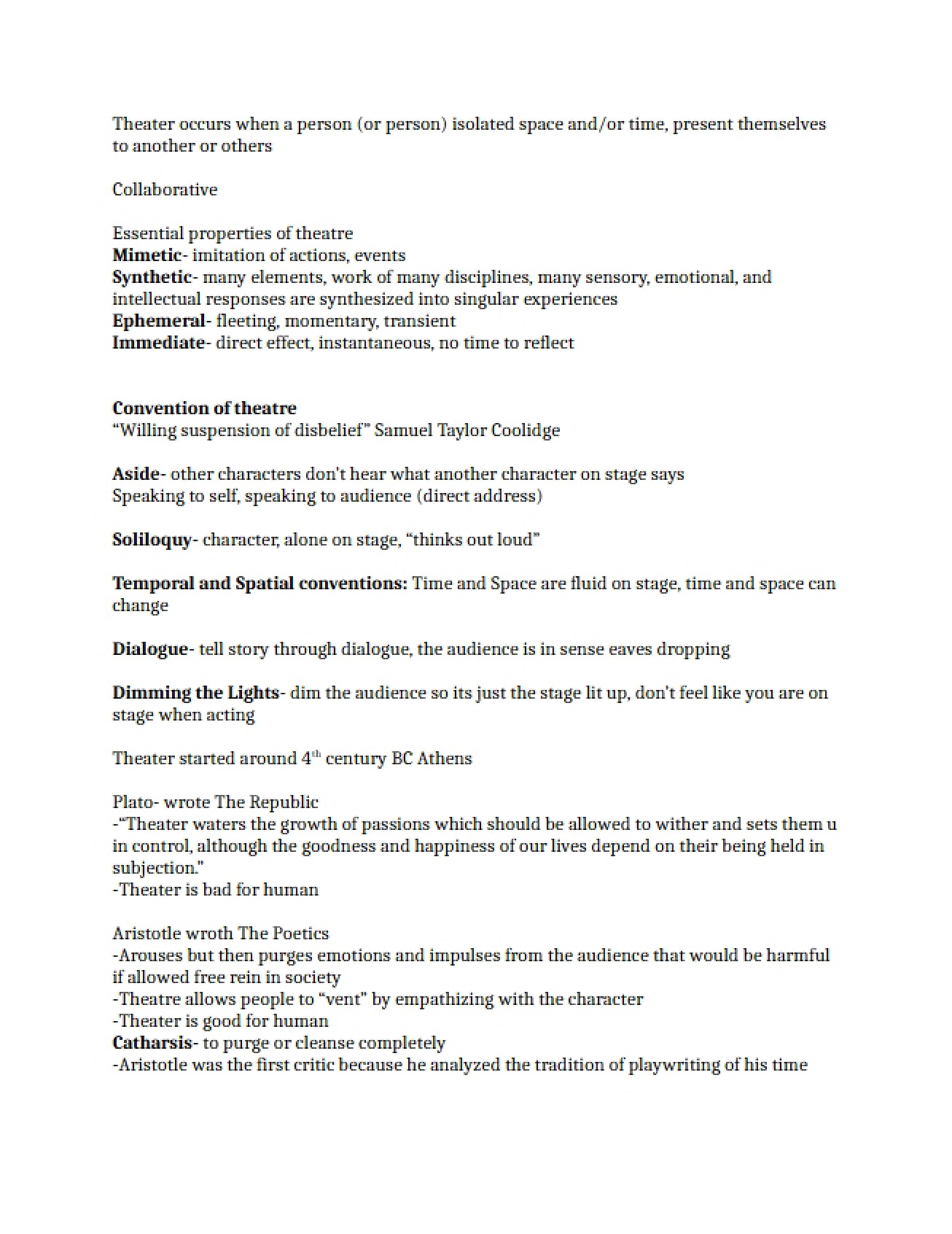 Introduction to Theater