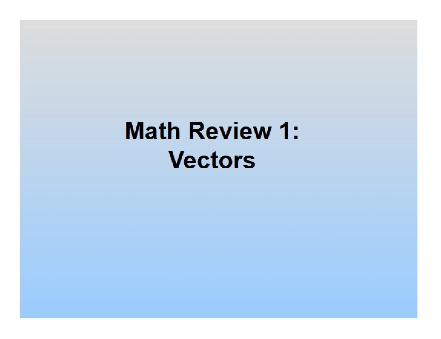 Vector Physics