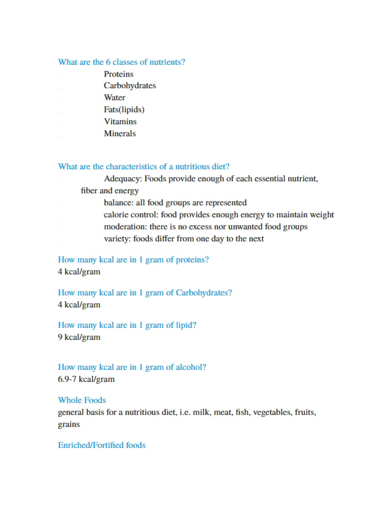 Intro To Human Nutrition Exam One