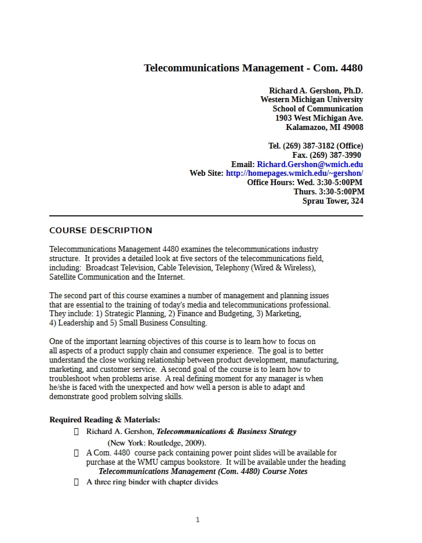 Syllabus Overview